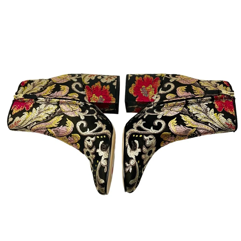 Sam Edelman women's Taye Jacquard floral embroidered ankle booties size 6.5 NWT - Picture 4 of 15